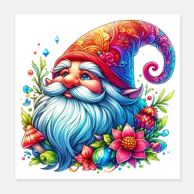 Gnome Goblin Elf Poster 8" x 8" (20x20 cm)