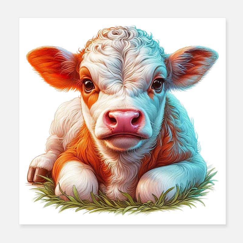 Vache Poster 20 x 20 cm