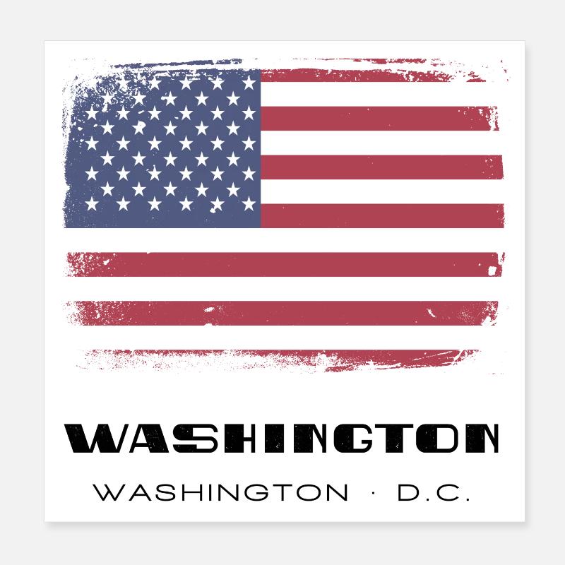 Washington, Washington D.C., États-Unis - Poster 20 x 20 cm - blanc