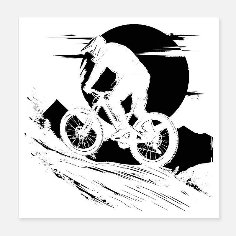 Radfahrer Illustration Poster 20x20 cm