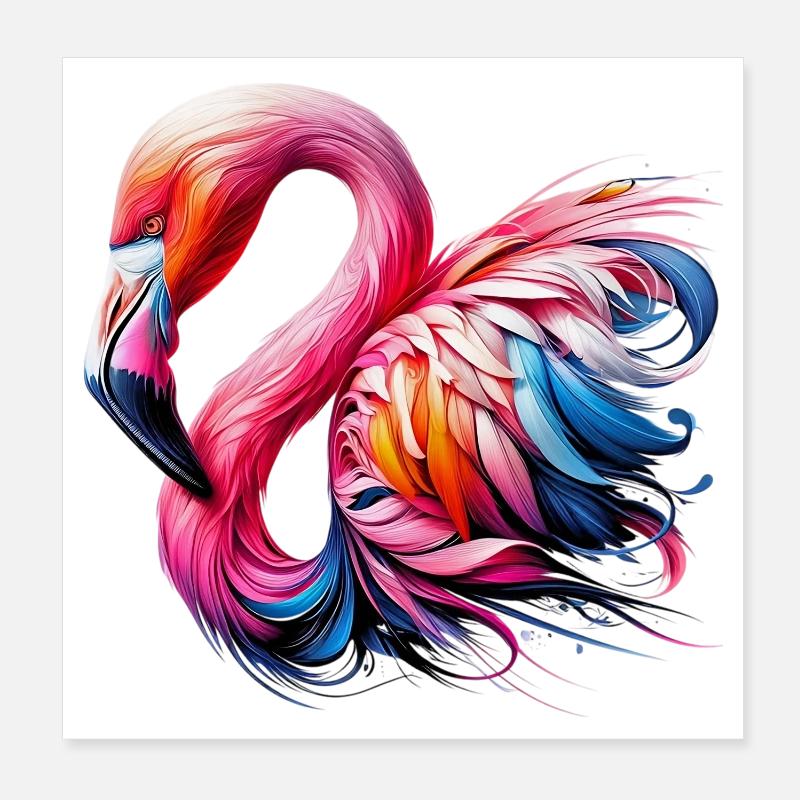 Flamingo Poster 20x20 cm