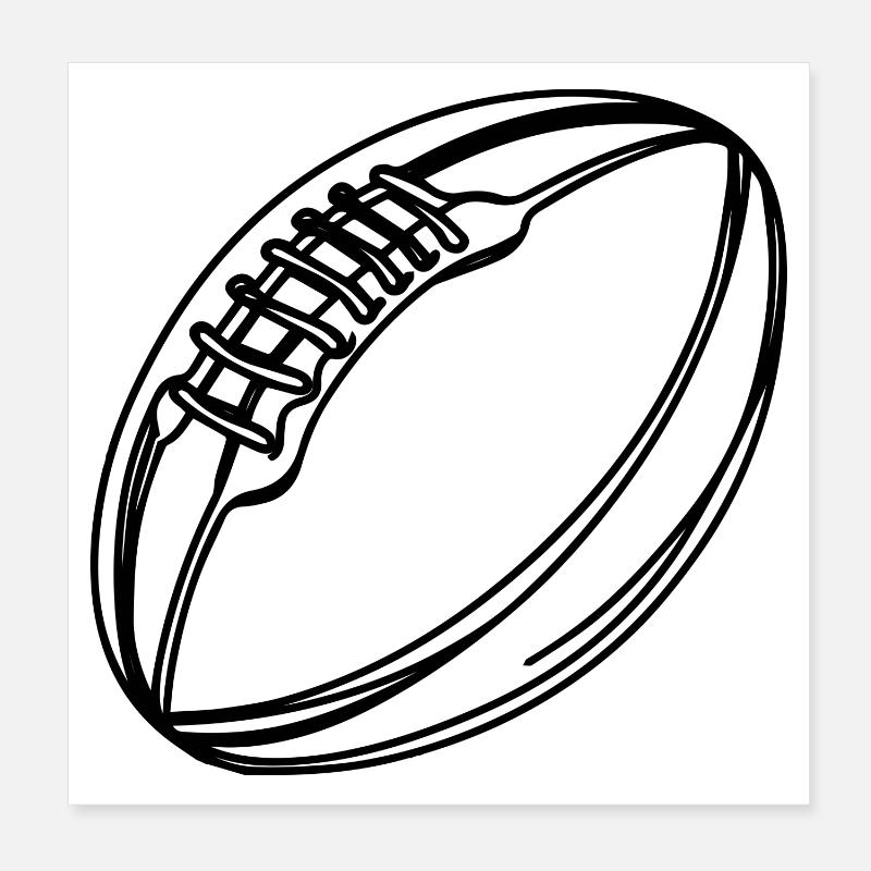 Ballon de rugby Poster 20 x 20 cm