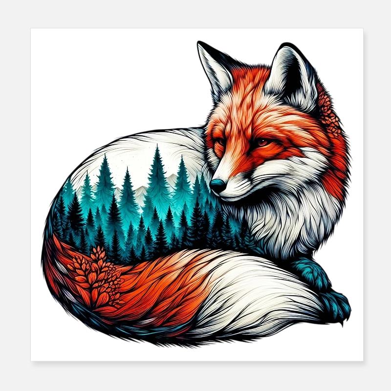 Renard Poster 20 x 20 cm
