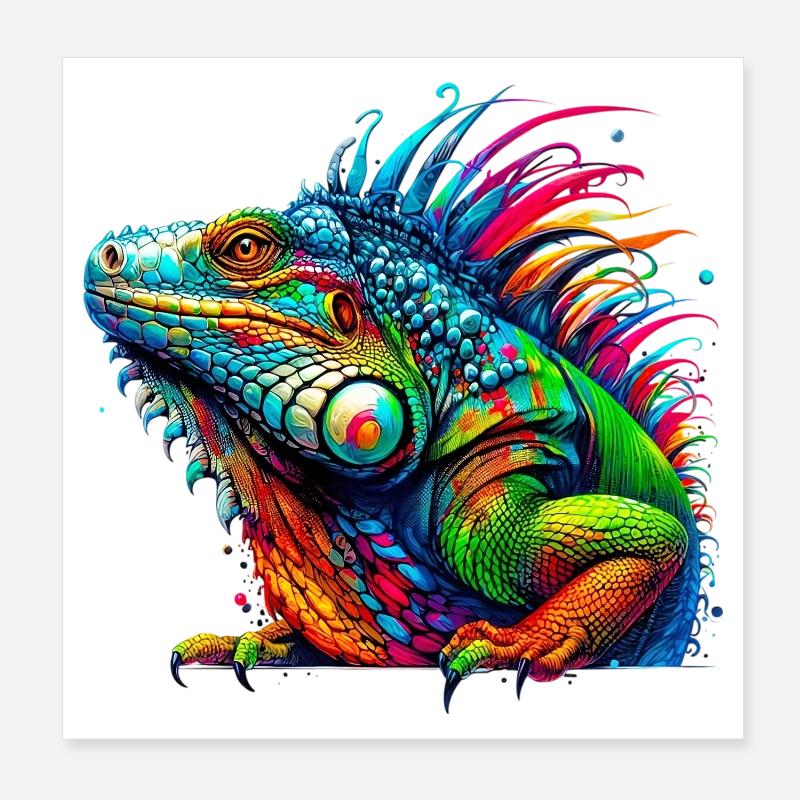 Leguan Poster 20x20 cm
