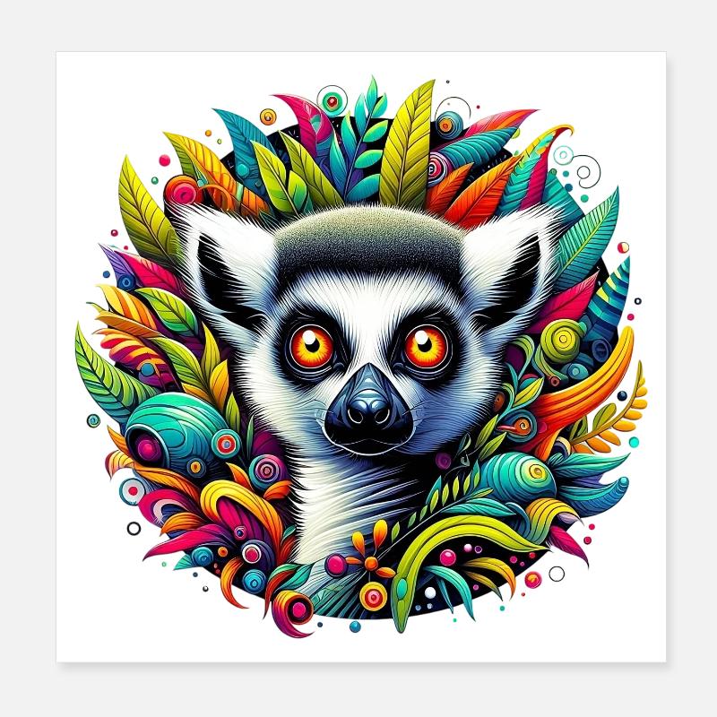 Lemur Poster 8" x 8" (20x20 cm)