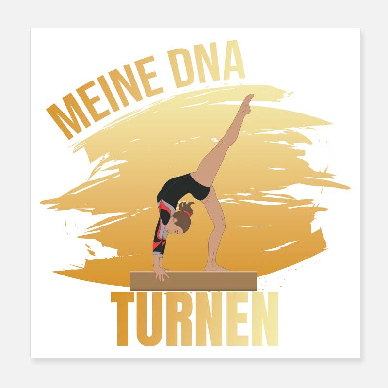 Meine DNA - Turnen - Poster 20x20 cm - Weiß