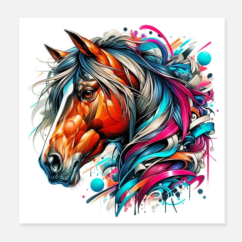 Pferd Poster 20x20 cm