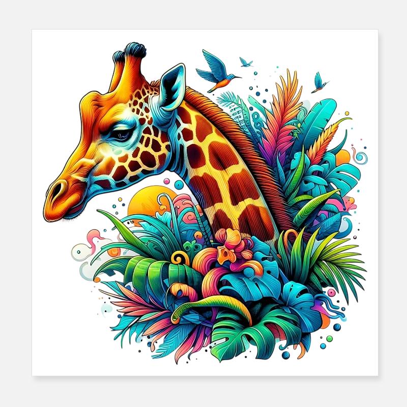 Giraffe Poster 20x20 cm
