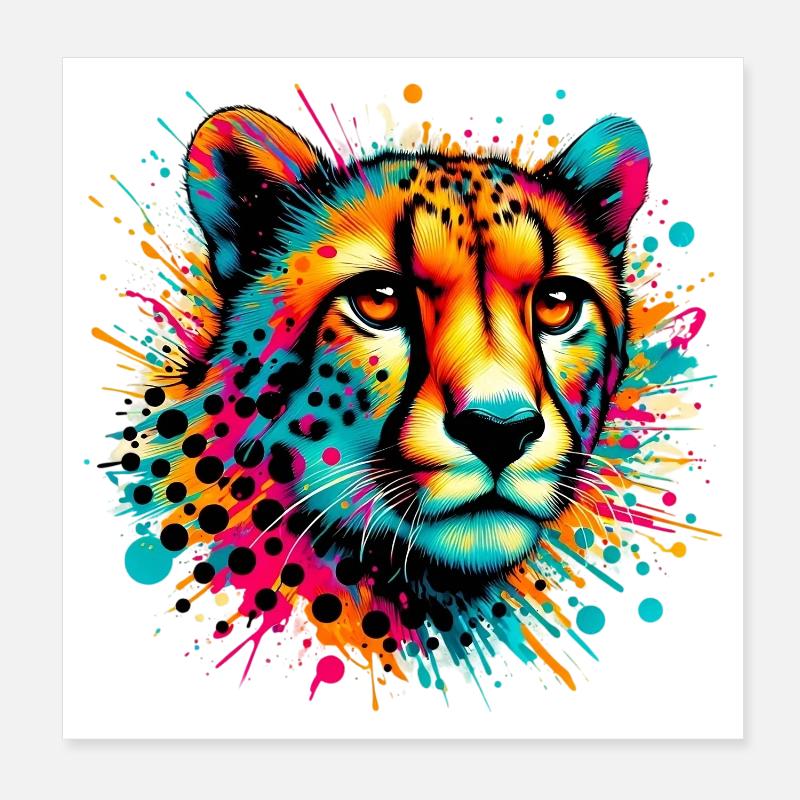 Cheetah Poster 8" x 8" (20x20 cm)