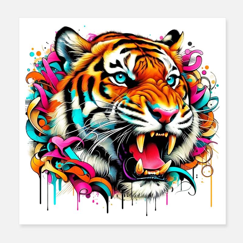 Tiger Poster 8" x 8" (20x20 cm)