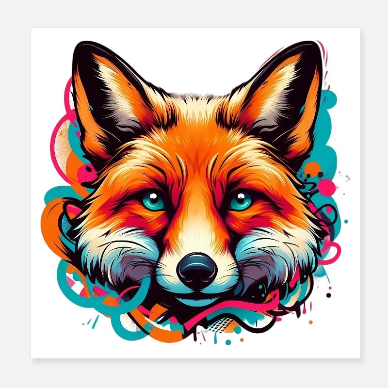Renard Poster 20 x 20 cm