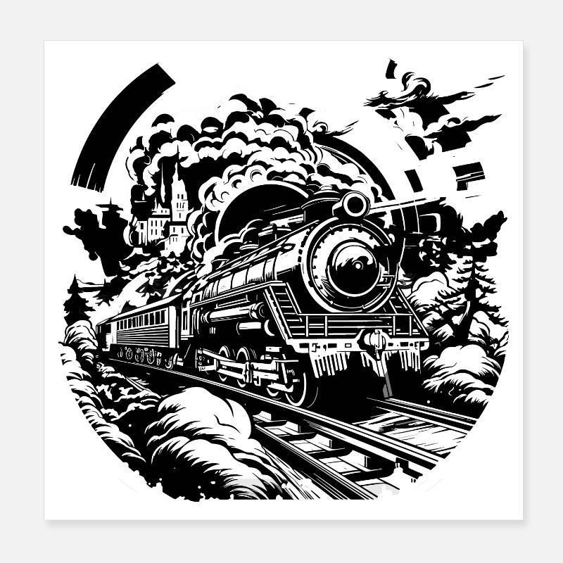 Eisenbahn Poster 20x20 cm