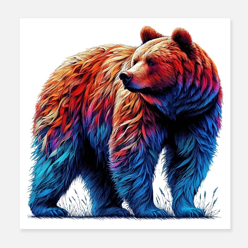 Bear Poster 8" x 8" (20x20 cm)