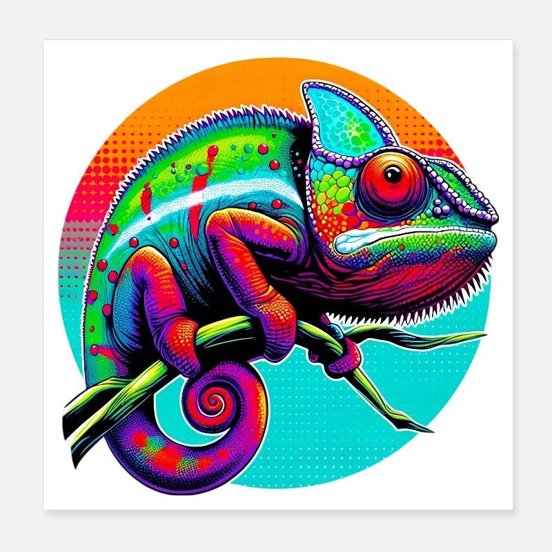 Caméléon Poster 20 x 20 cm
