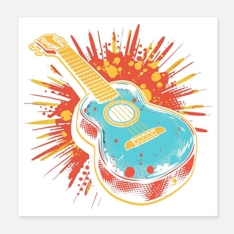 Graphiques pour ukulélé Poster 20 x 20 cm