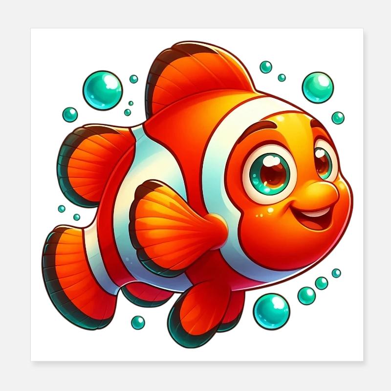 Clownfish Poster 8" x 8" (20x20 cm)