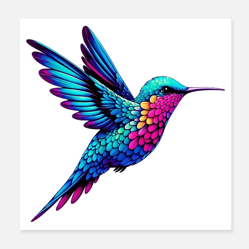 Colibri Poster 20 x 20 cm