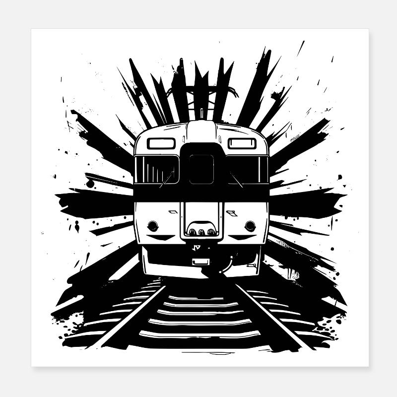 Railway Sketch Poster 8" x 8" (20x20 cm)