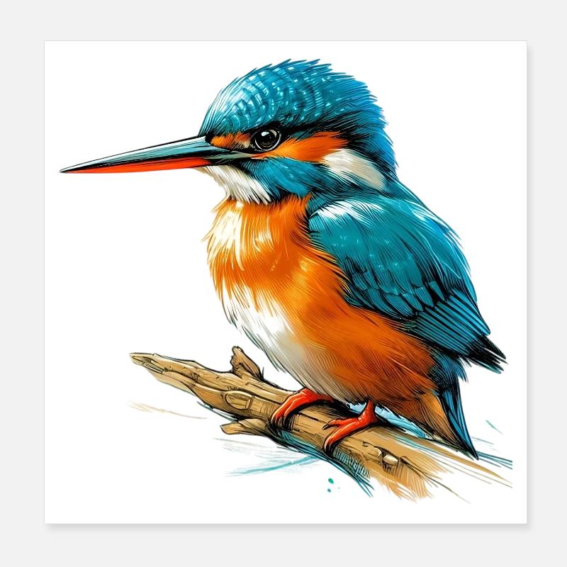 Eisvogel Poster 20x20 cm