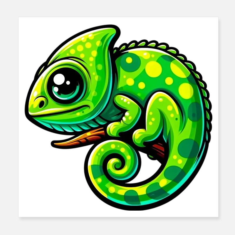 Chamäleon Poster 20x20 cm