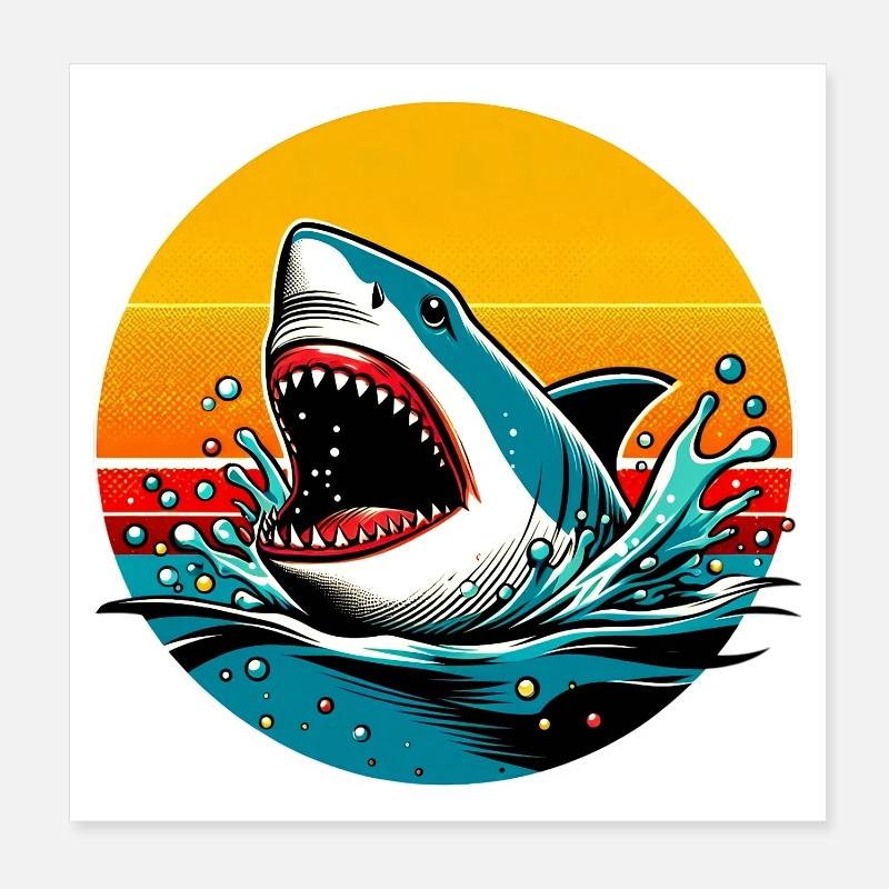 Requin Poster 20 x 20 cm