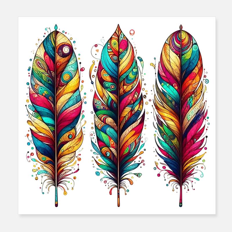 Feathers Poster 8" x 8" (20x20 cm)