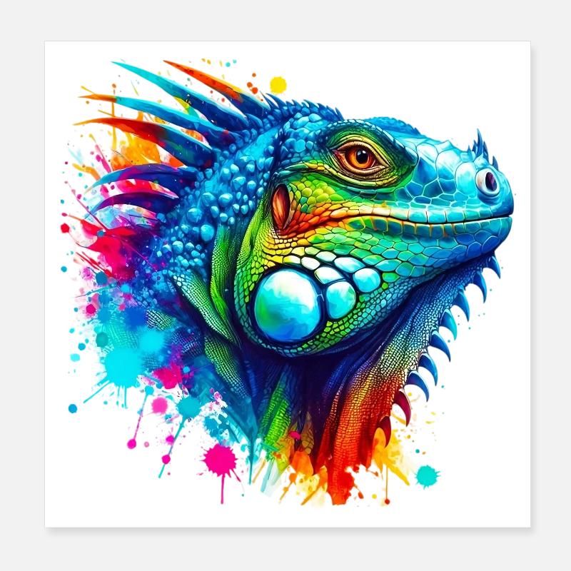 Iguane Poster 20 x 20 cm
