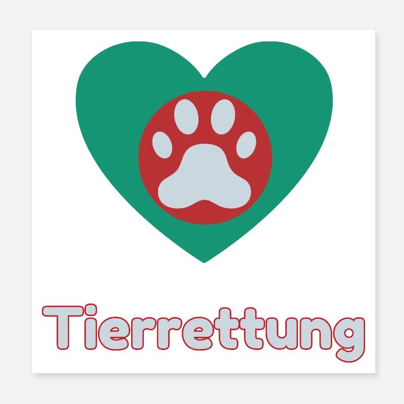 Tierrettung - Poster 20x20 cm - Weiß