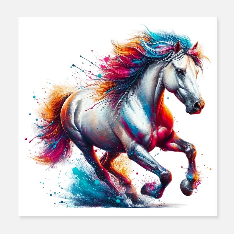 Pferd Poster 20x20 cm