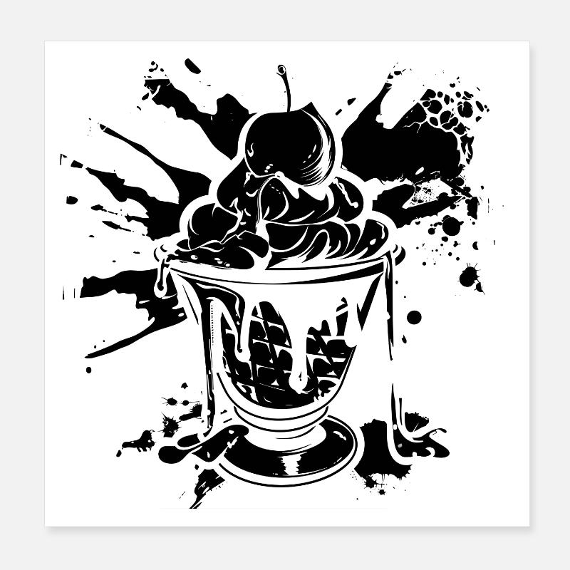 Gobelets de glace Poster 20 x 20 cm