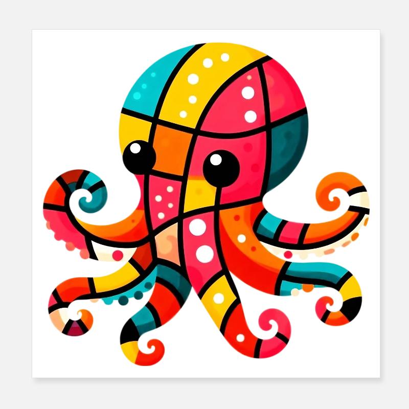 Pieuvre Poster 20 x 20 cm