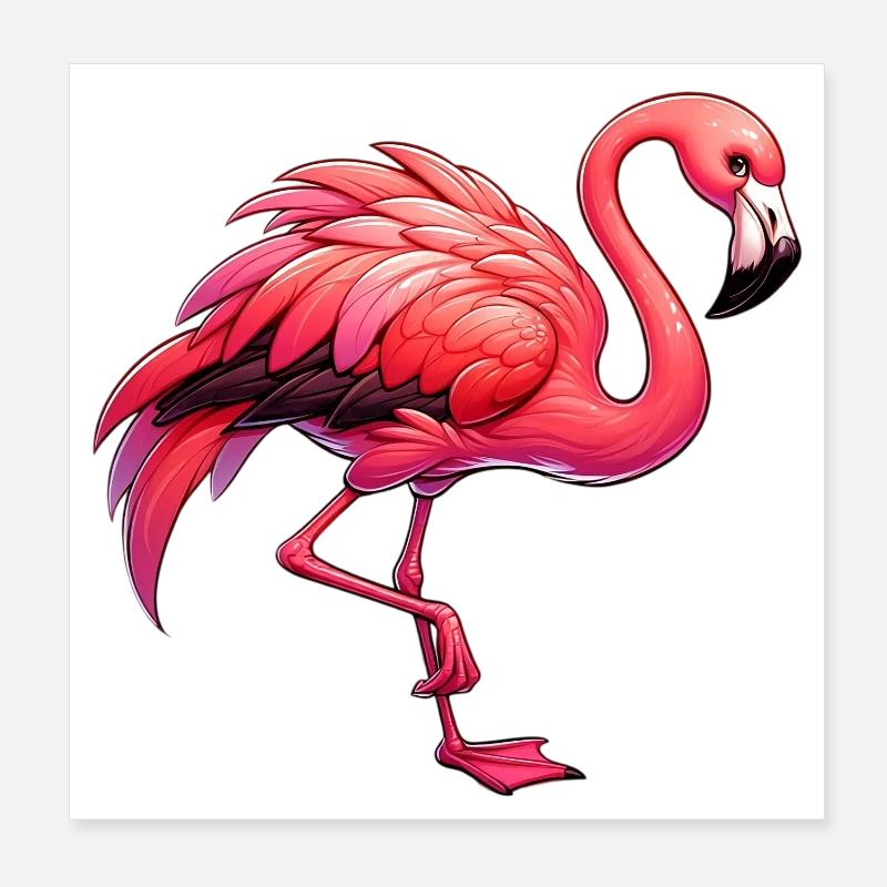 Flamant Poster 20 x 20 cm