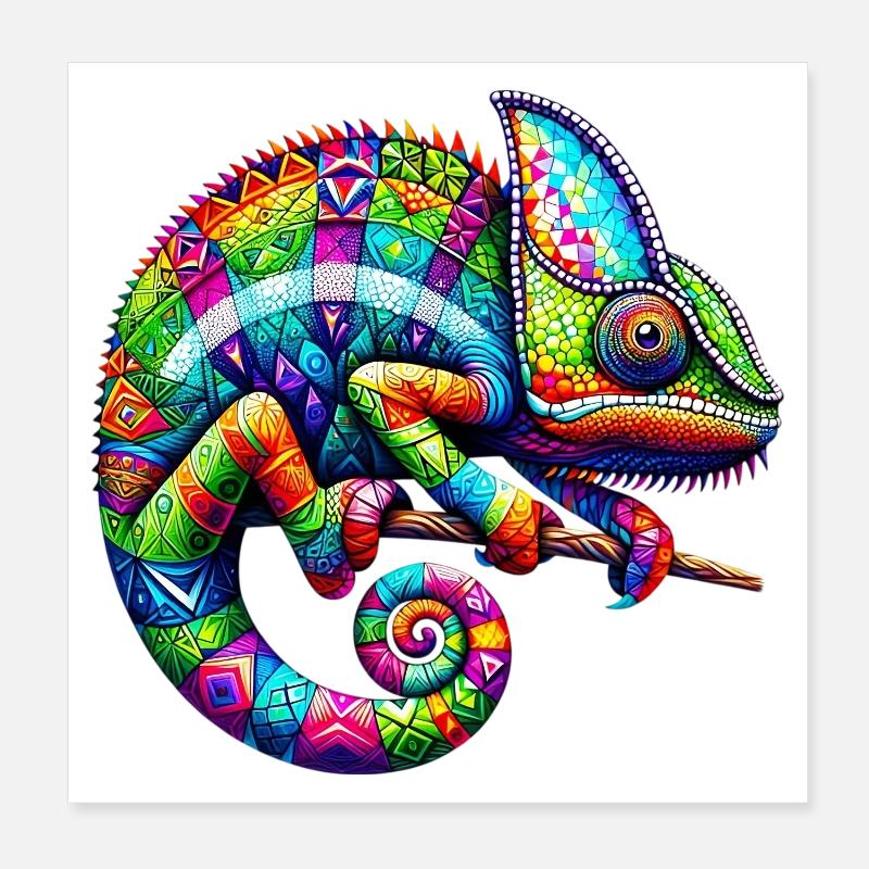 Caméléon Poster 20 x 20 cm