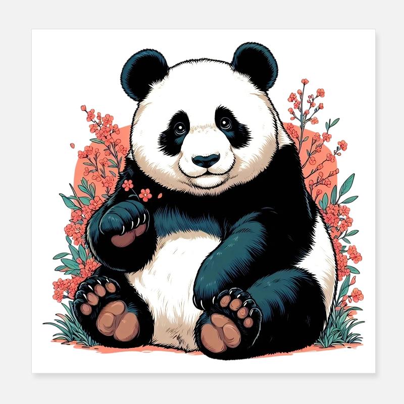Panda Poster 20 x 20 cm