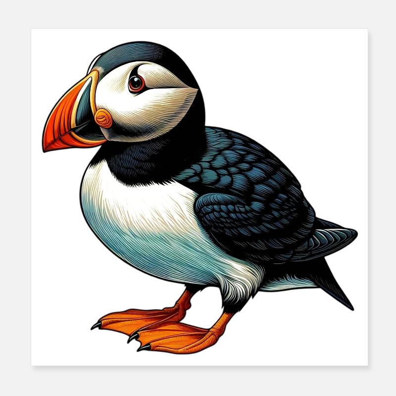 Macareux Poster 20 x 20 cm