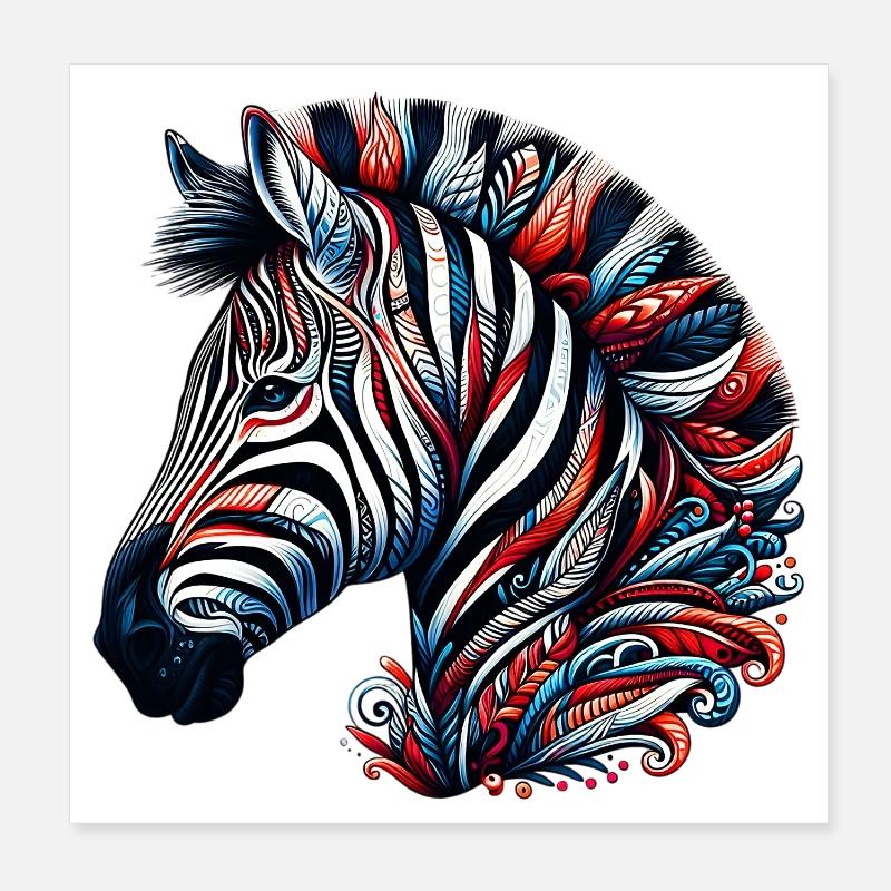 Zebra Poster 20x20 cm