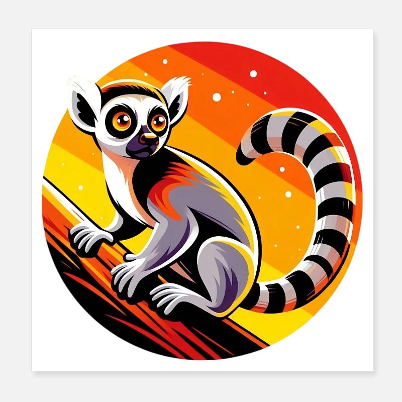 Lemur Poster 8" x 8" (20x20 cm)