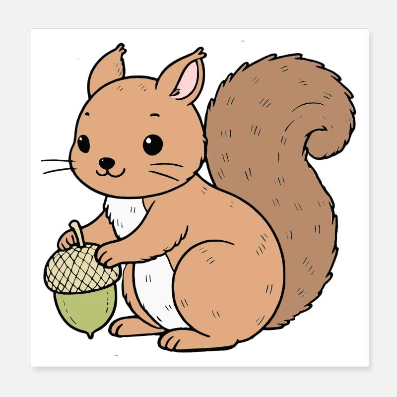 EIchhörnchen Poster 20x20 cm