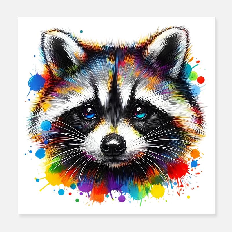 Waschbär Poster 20x20 cm