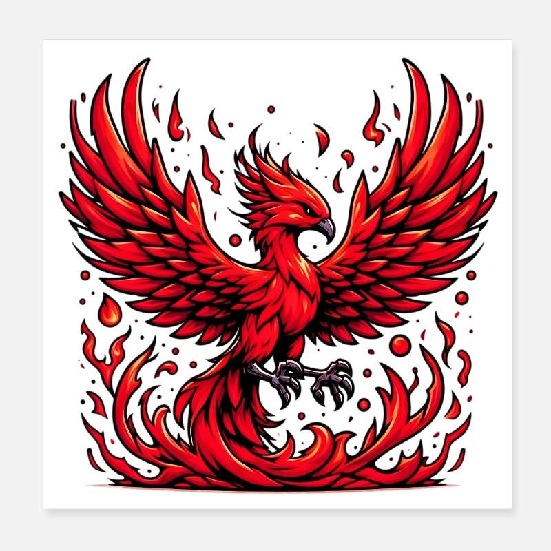 Phénix rouge Poster 20 x 20 cm