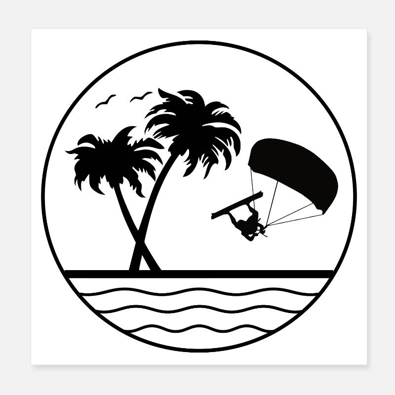 Kite Dreams by the Sea - Poster 20x20 cm - Weiß