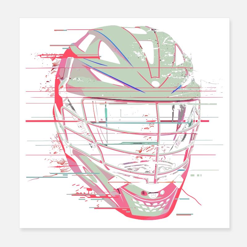 Lacrosse Helm Grafik Poster 20x20 cm