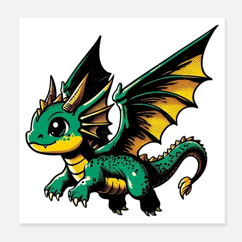 Drache Poster 20x20 cm