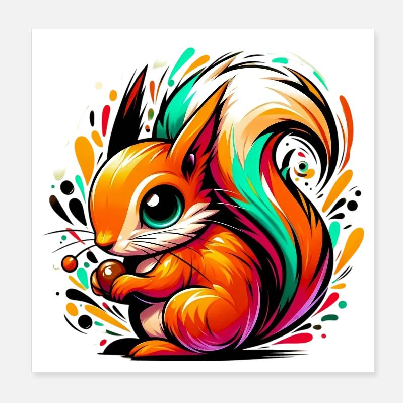 Écureuil Poster 20 x 20 cm