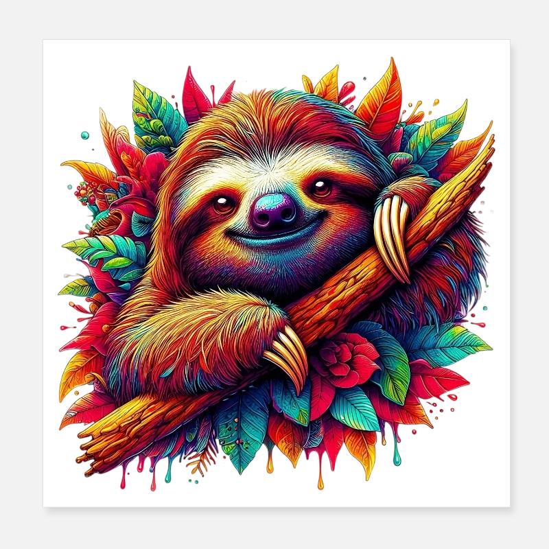 Faultier Poster 20x20 cm