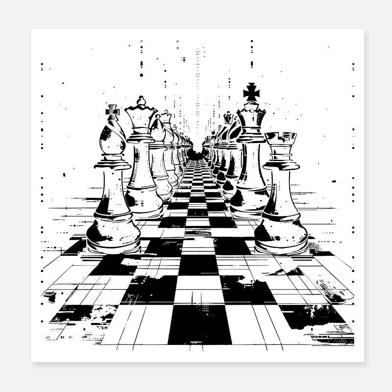 Chess Graphics Poster 8" x 8" (20x20 cm)