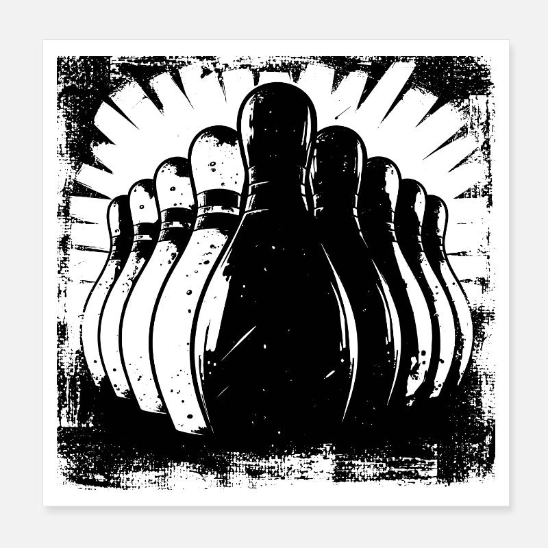 Centre de bowling Poster 20 x 20 cm