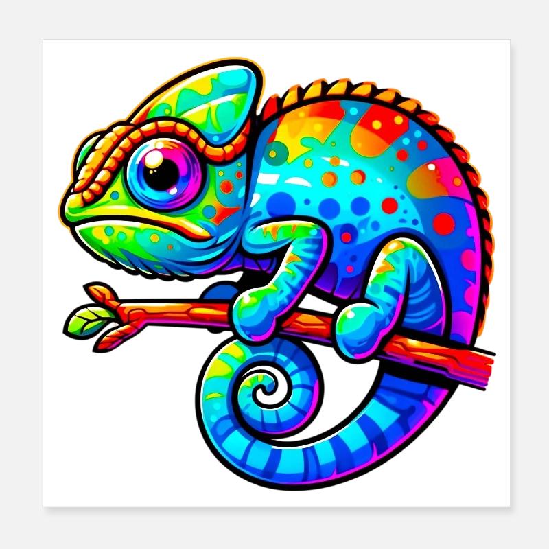 Chamäleon Poster 20x20 cm