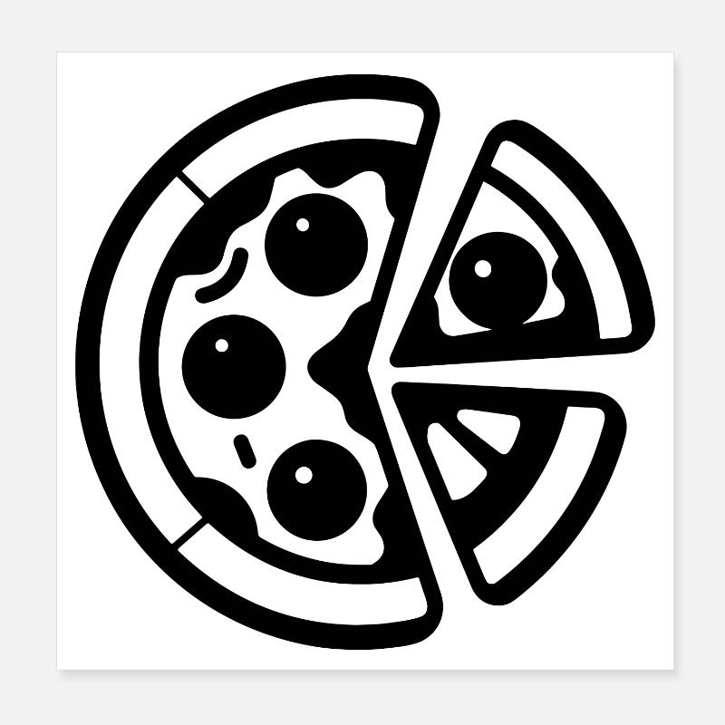 Dessin de pizza Poster 20 x 20 cm