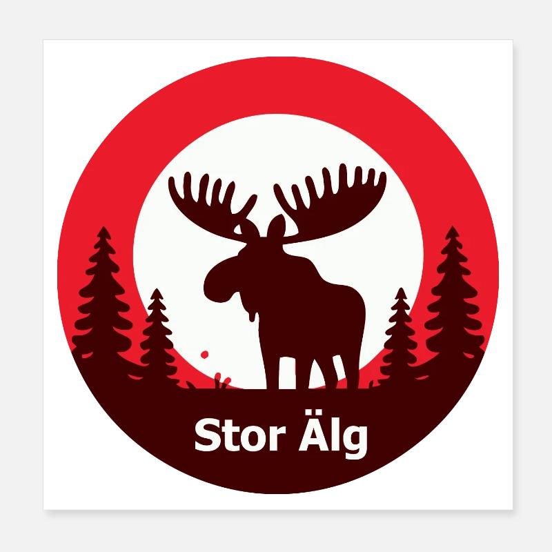 Stor älg Poster 20x20 cm